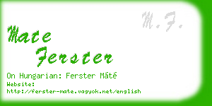 mate ferster business card