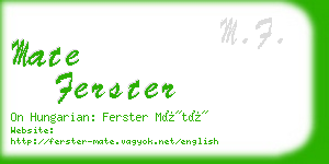 mate ferster business card